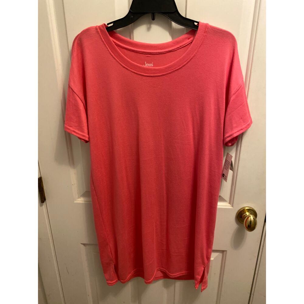 NWT Jenni Intimates Women's Size Medium "What Day is it" Pink T-Shirt